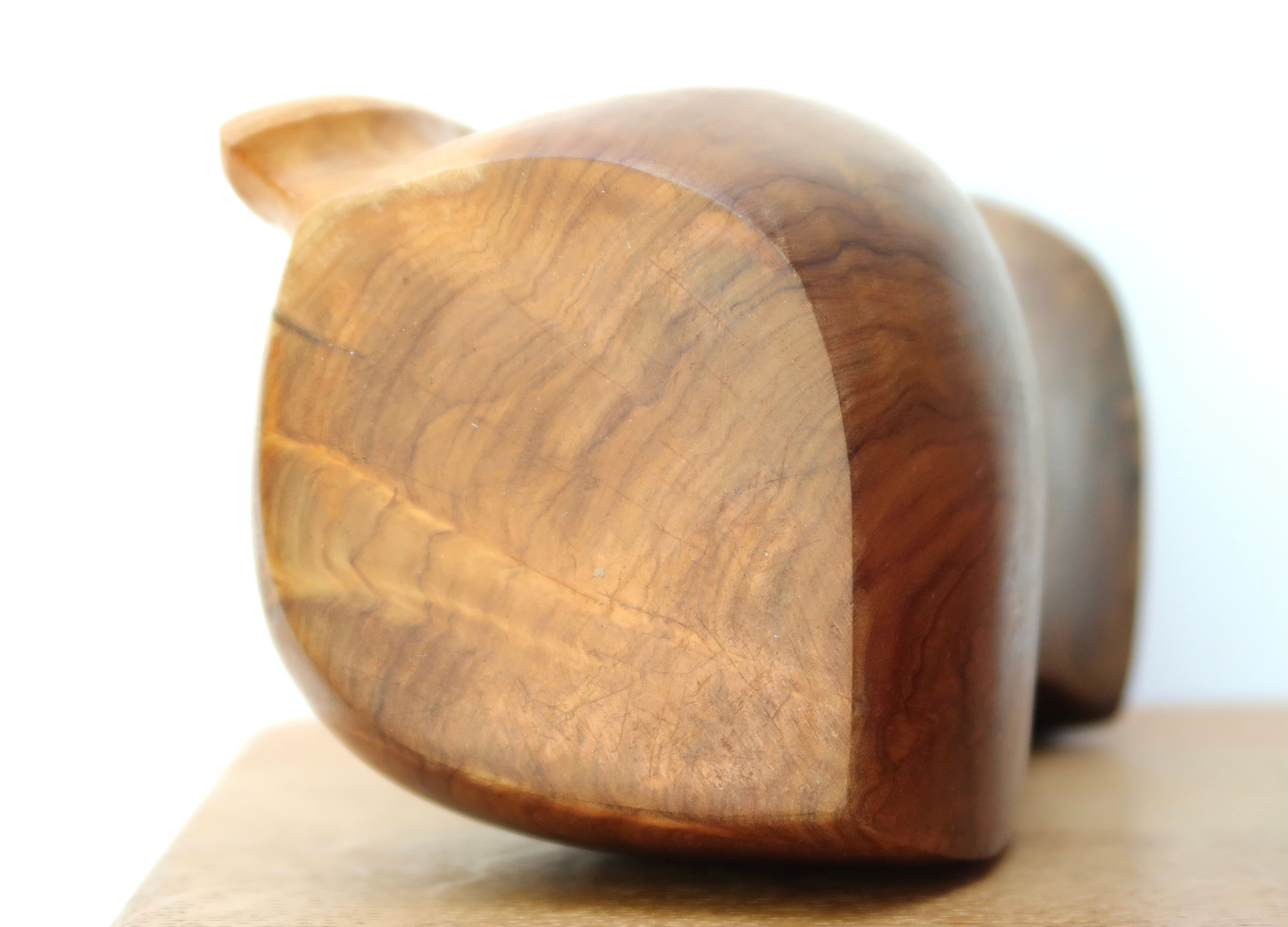 Sculptural wooden pitcher, 60s