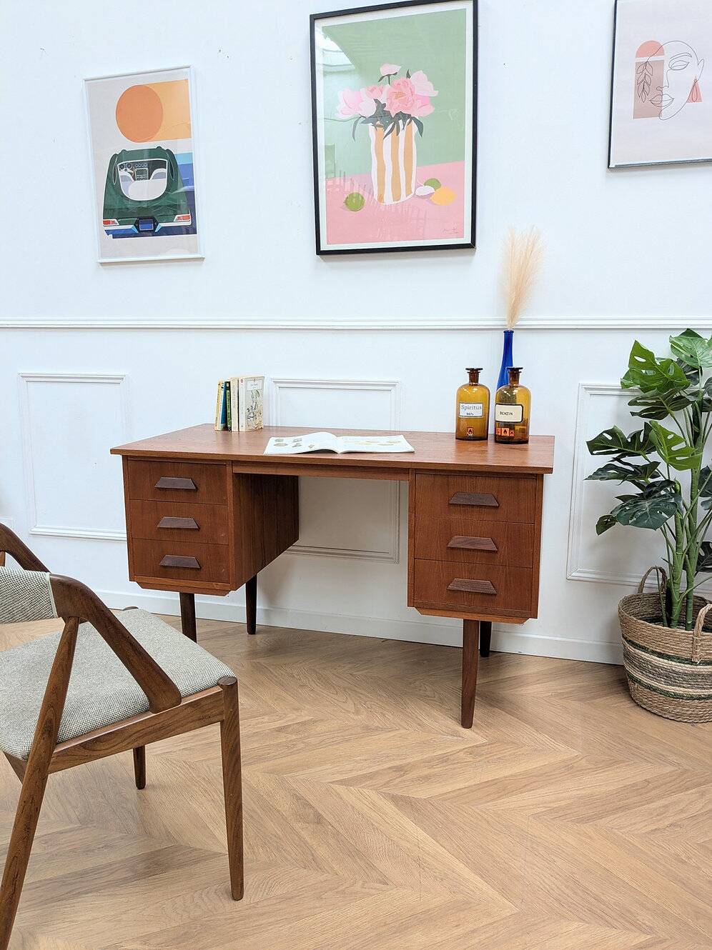 Vintage Scandinavian teak desk