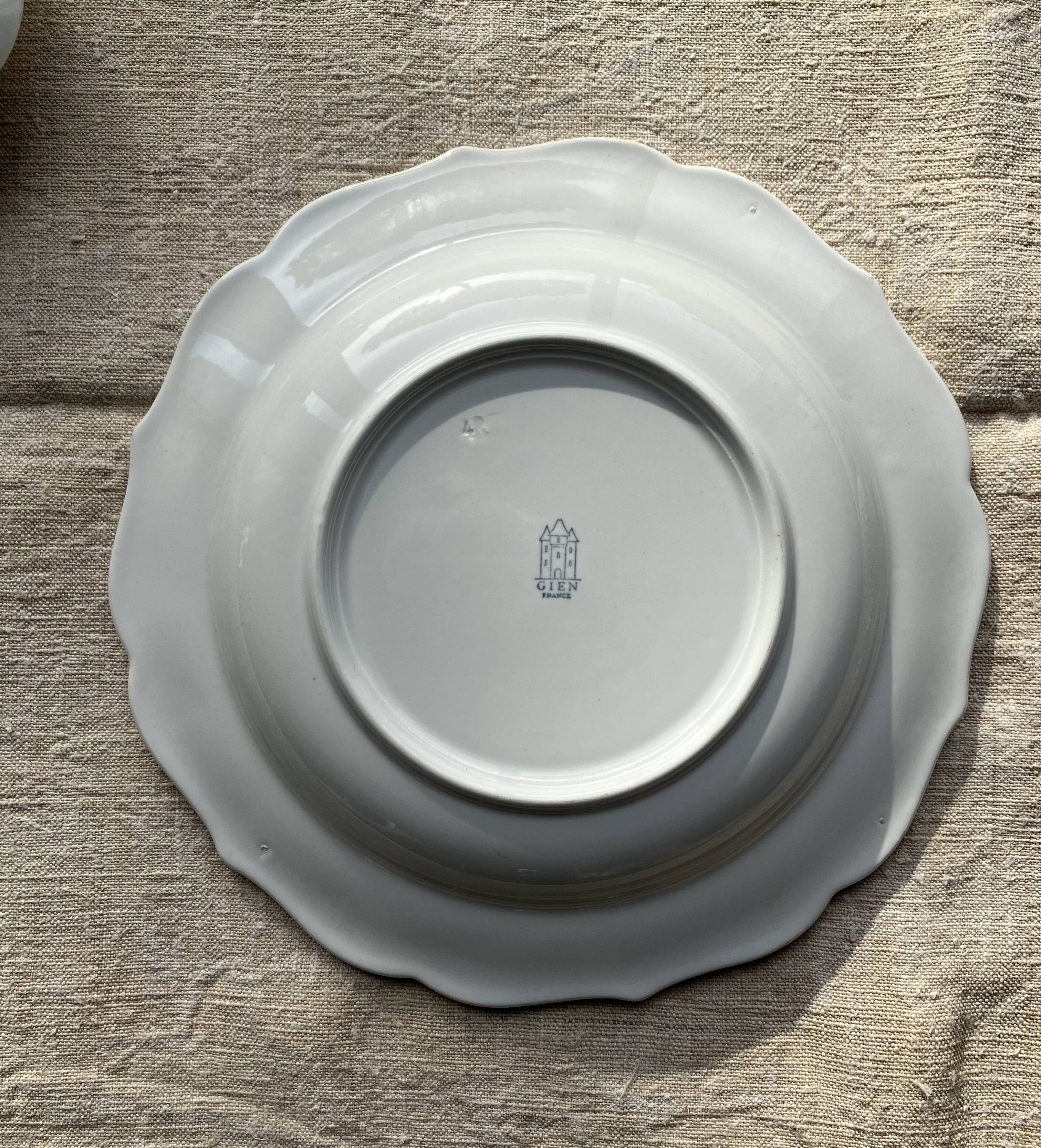 Duo de plats terre de fer Gien ivoire