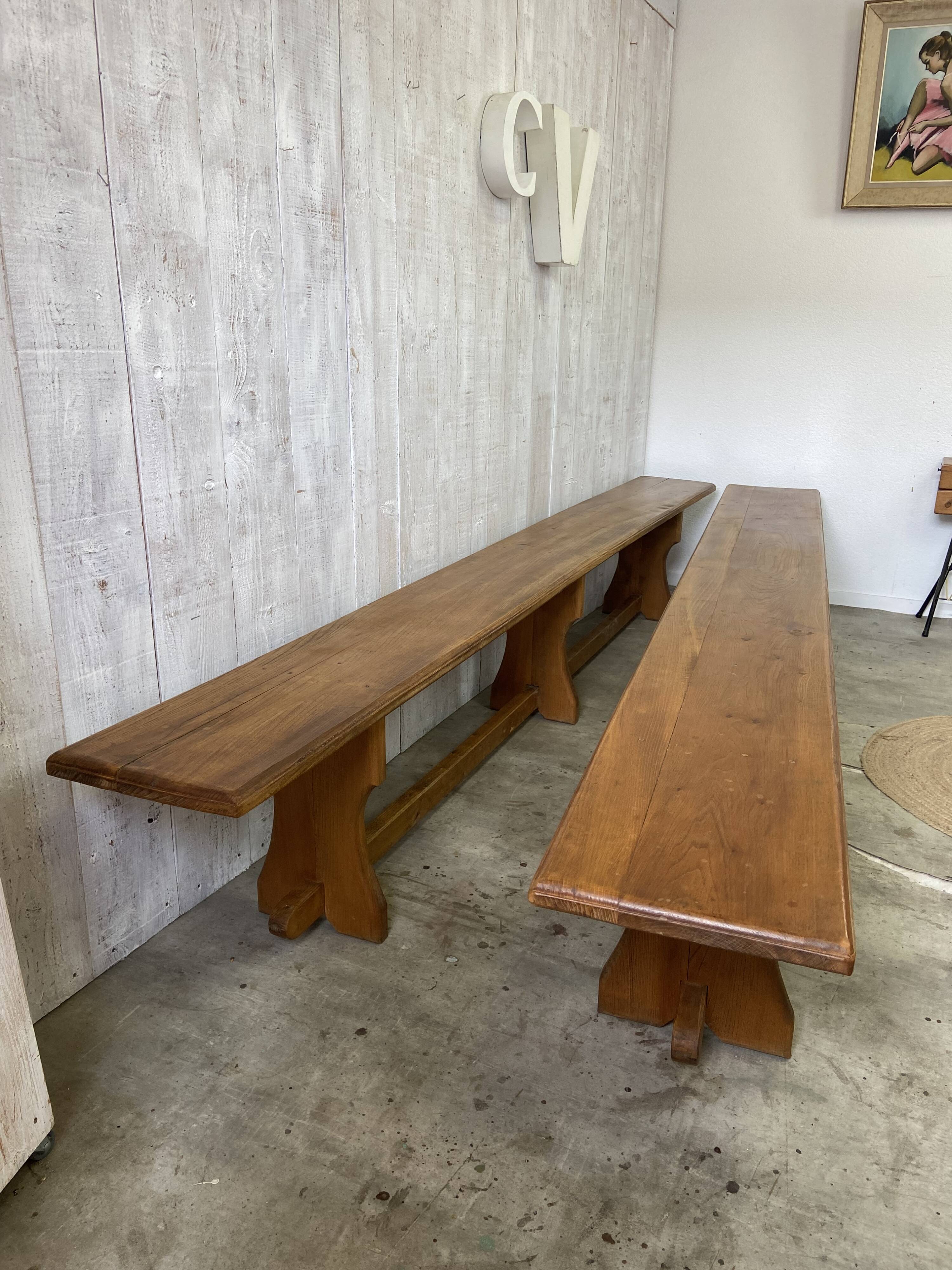 Paire de bancs de ferme 290cm
