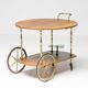 Brass and walnut bar cart by Cesare Lacca