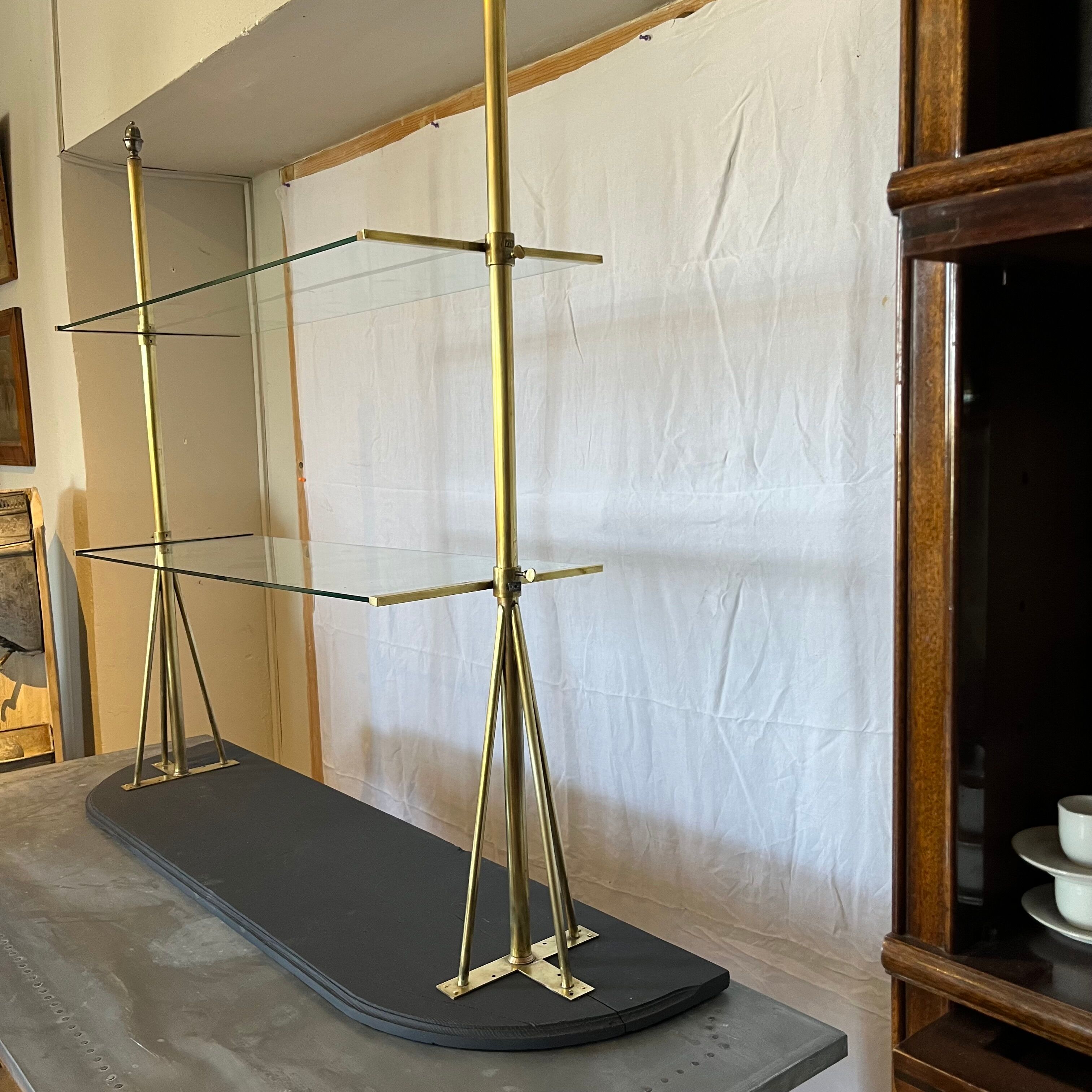 Brass & glass shelf