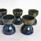 Glazed stoneware egg set
