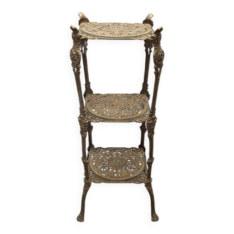 French Art Nouveau Style Brass Plant Stand, 1960/70s