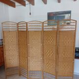 wicker, rattan screen, 5 panels
