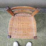 Ancienne chaise pour enfant en bois & cannage