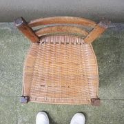 Antique wooden & cane children's chair