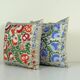 Set of 2 vintage embroidered cushion covers 48x48 cm
