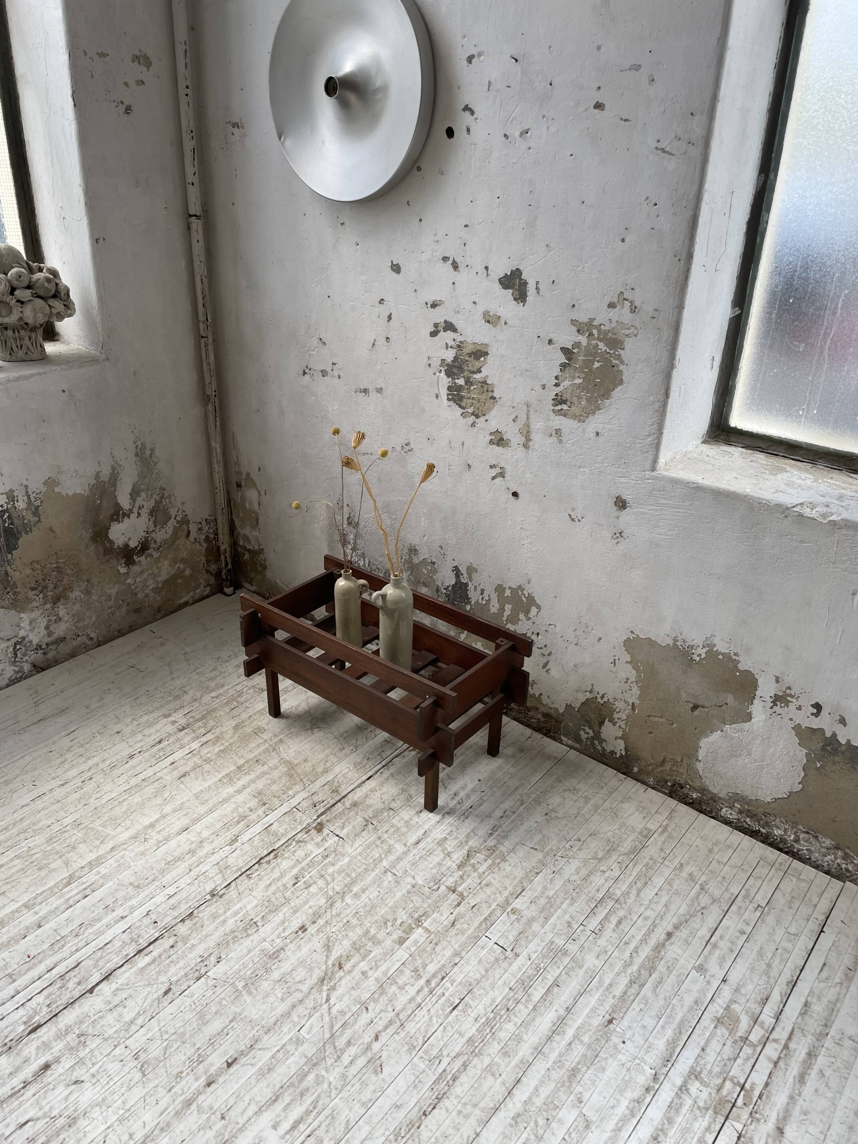 Small modernist oak planter from the 1950s