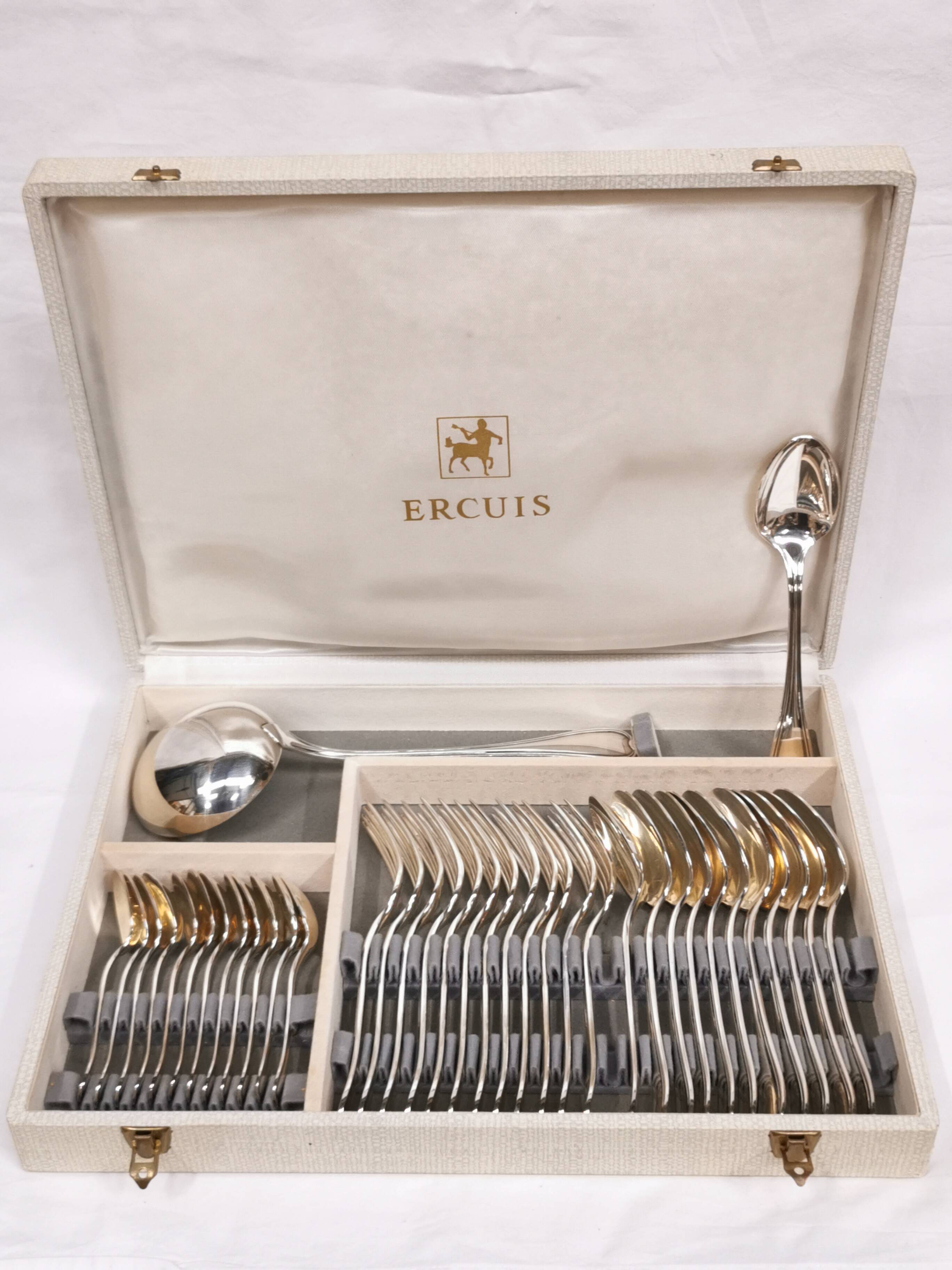 Ercuis 100 37-piece cutlery set, silver metal