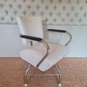 Fauteuil de salon en vinyle blanc, années 1960, États-Unis