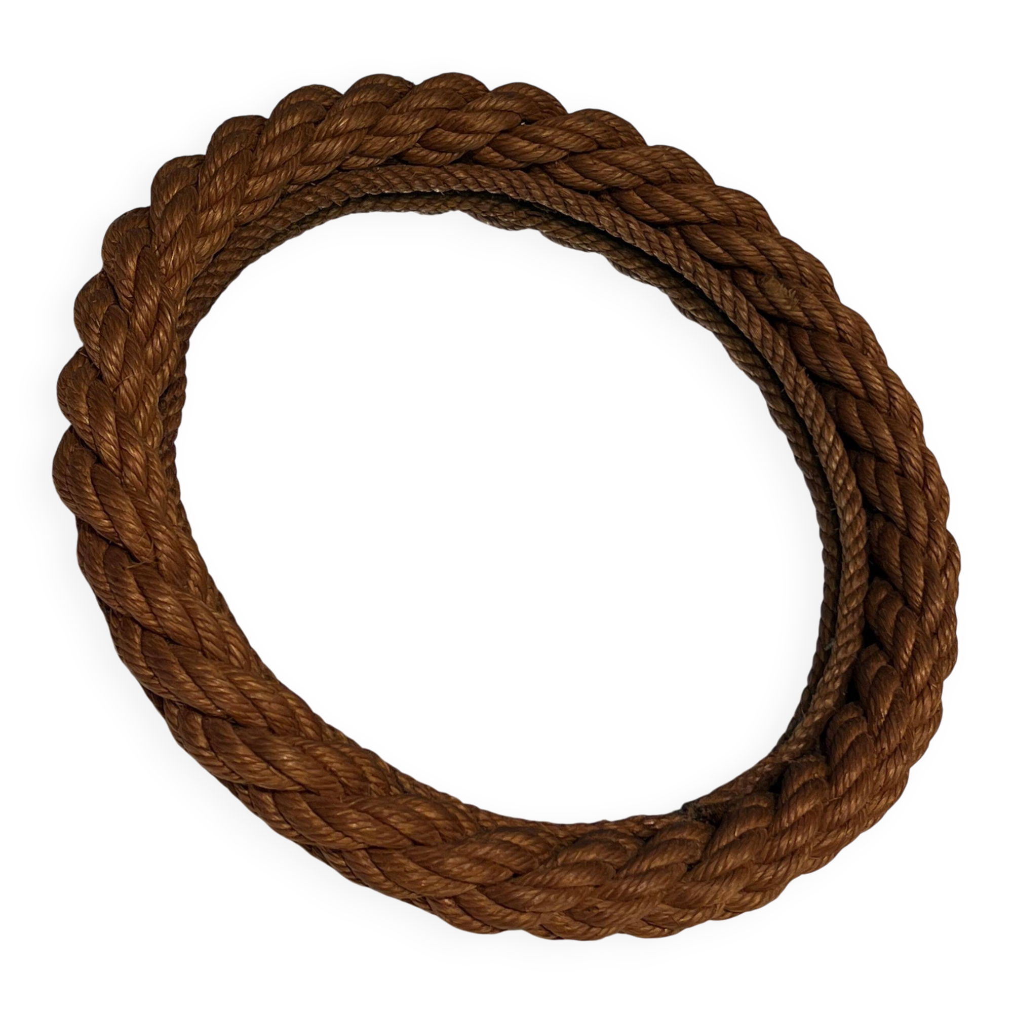 Round mirror in Audoux Minet rope.