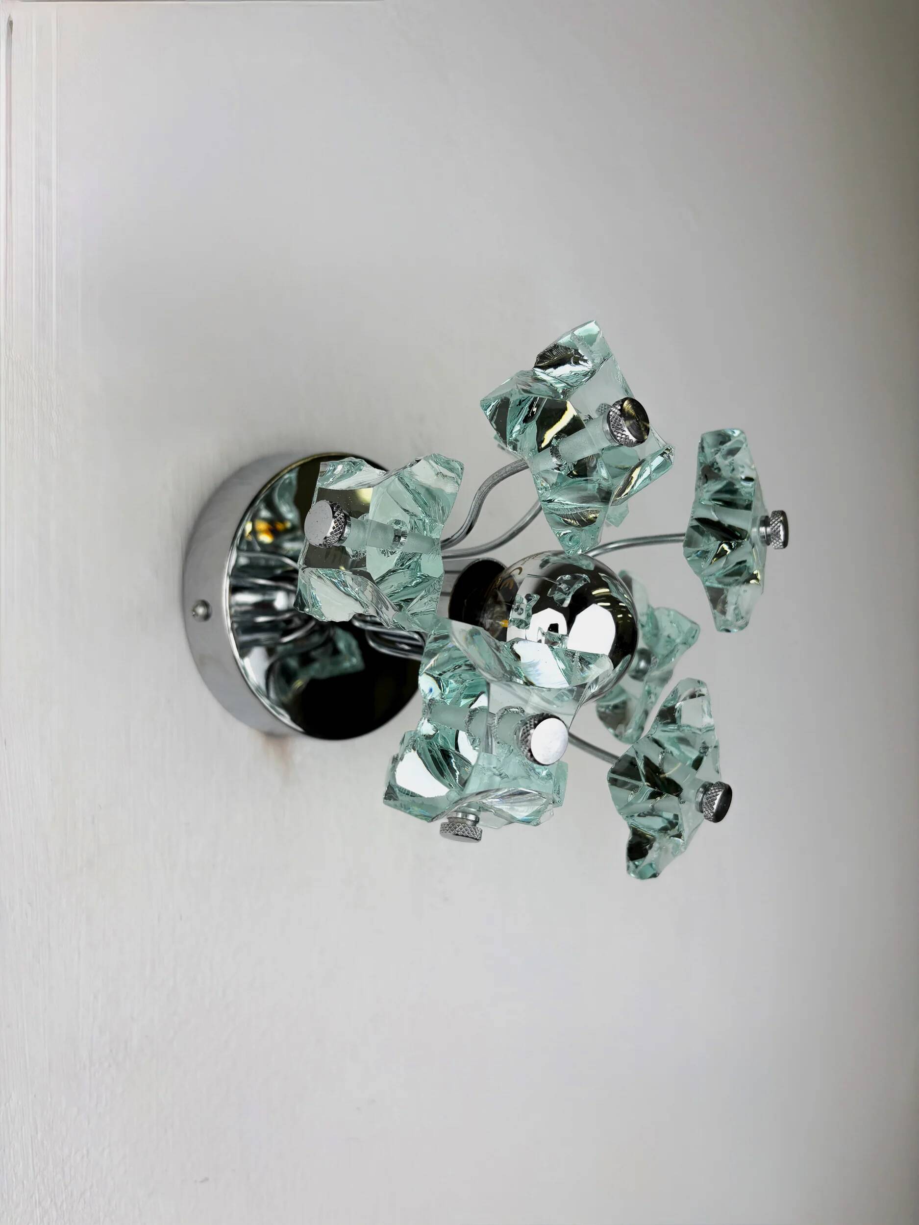 Applique murale Sputnik Zero Quattro de Fontana Arte – Verre taillé de Murano, Italie années 1970