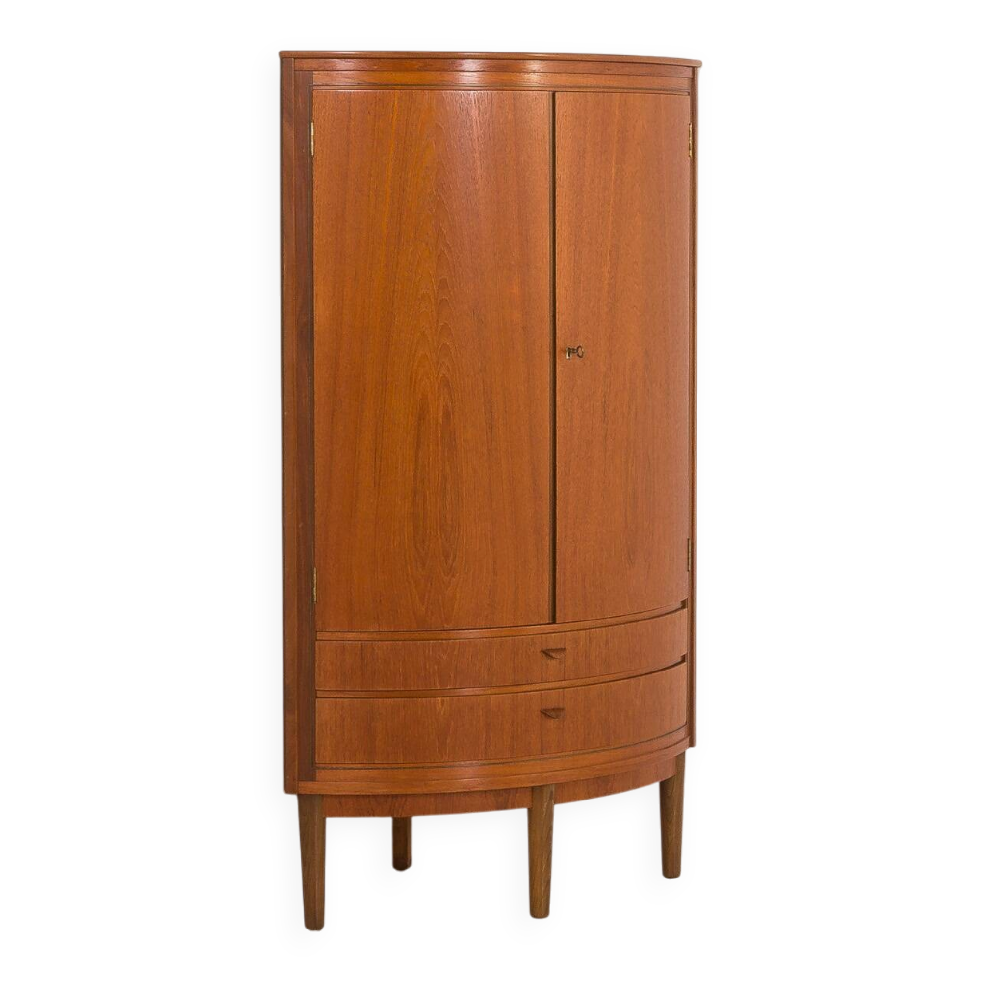 Agner Christoffersen mid-century modern corner cabinet in teak, Denmark, 1950s