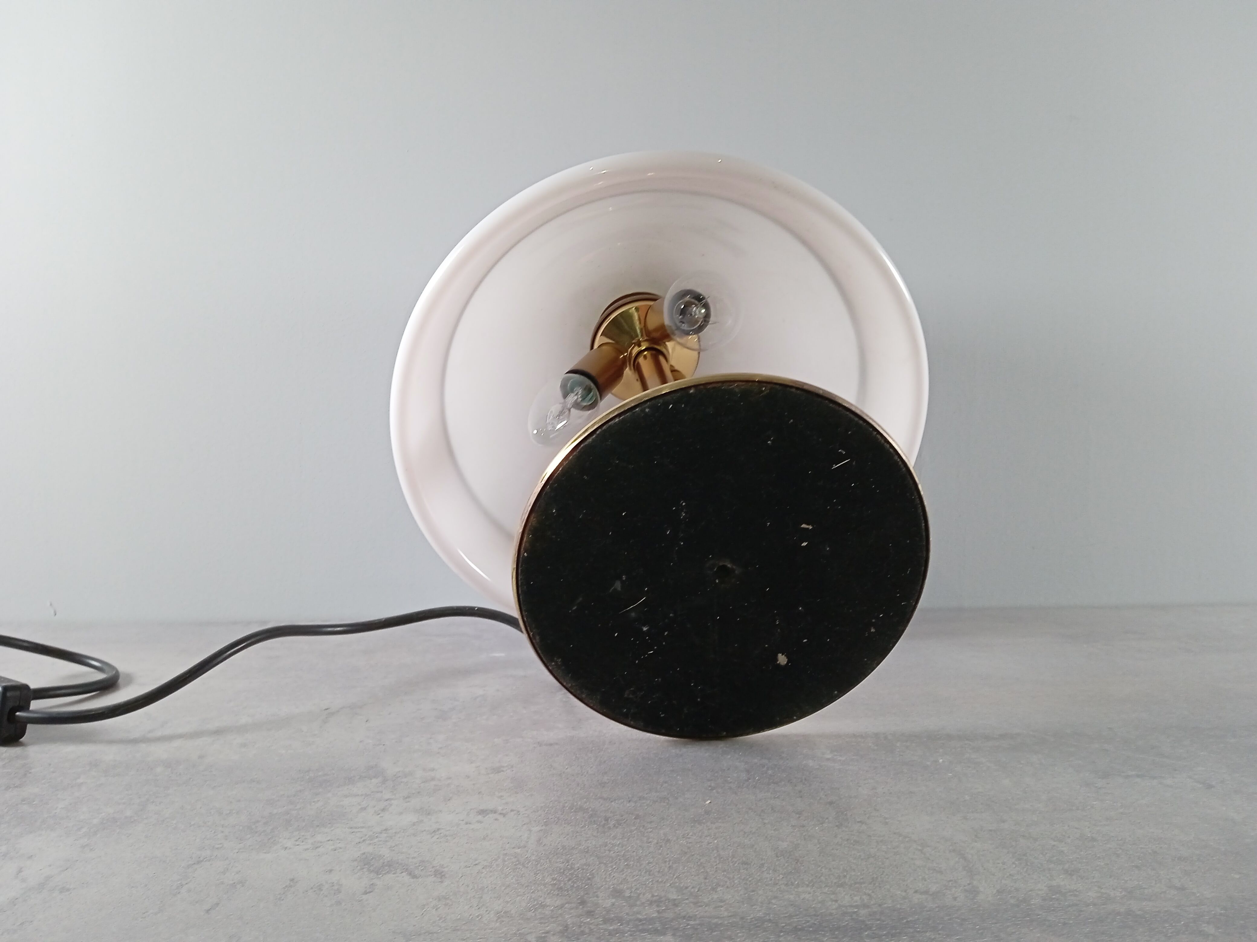 Vintage desk lamp murano international efferte glass and brass design
