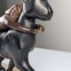 Ariadne and the Panther, Art Deco Sculpture in Wood and Brass, 1920s
