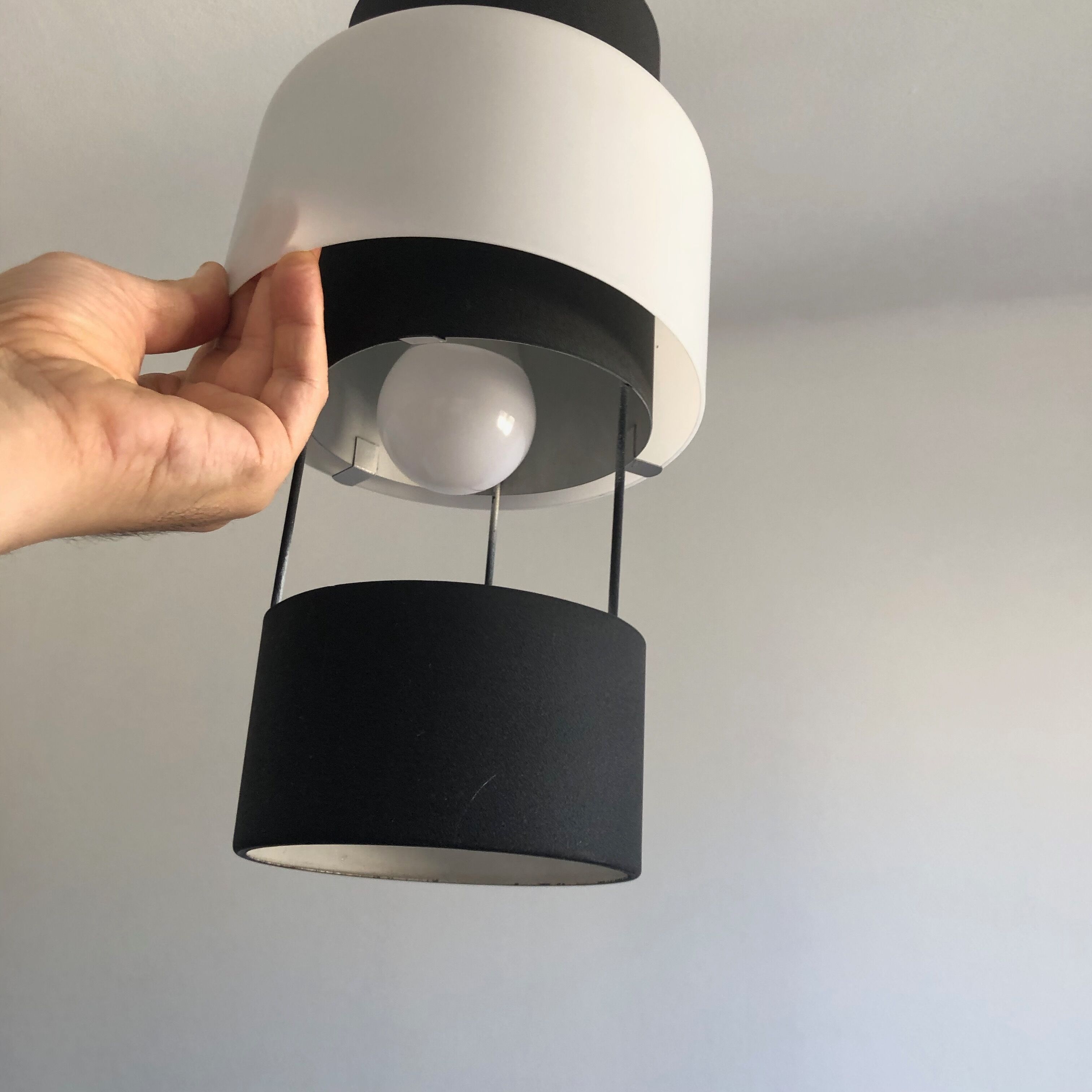 Vintage pendant lamp 1950 Louis Kalff Philips opaline - 33 cm