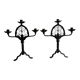Pair of wrought iron candelabras. Mid-twentieth century.