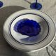 Coupelle coquille en verre bleu D10