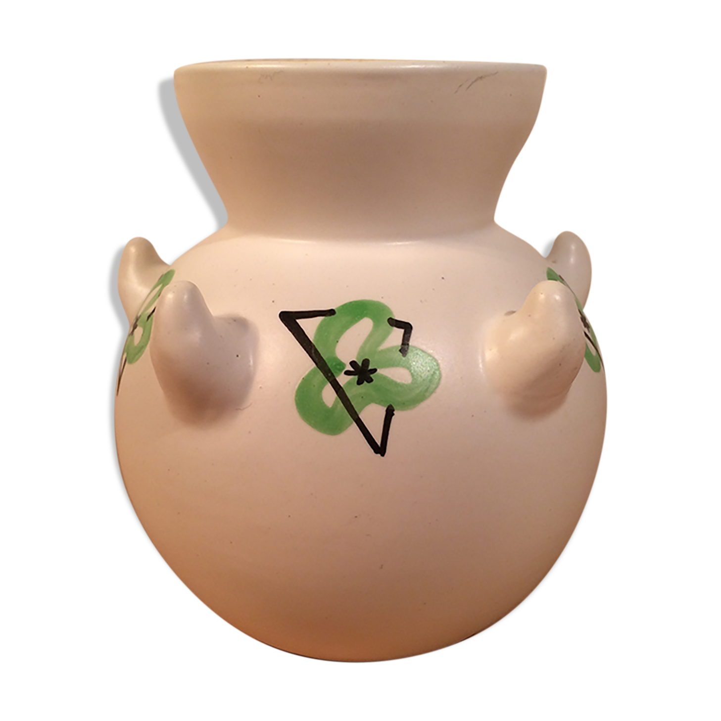 Horned vase André Baud, ceramics of Vallauris