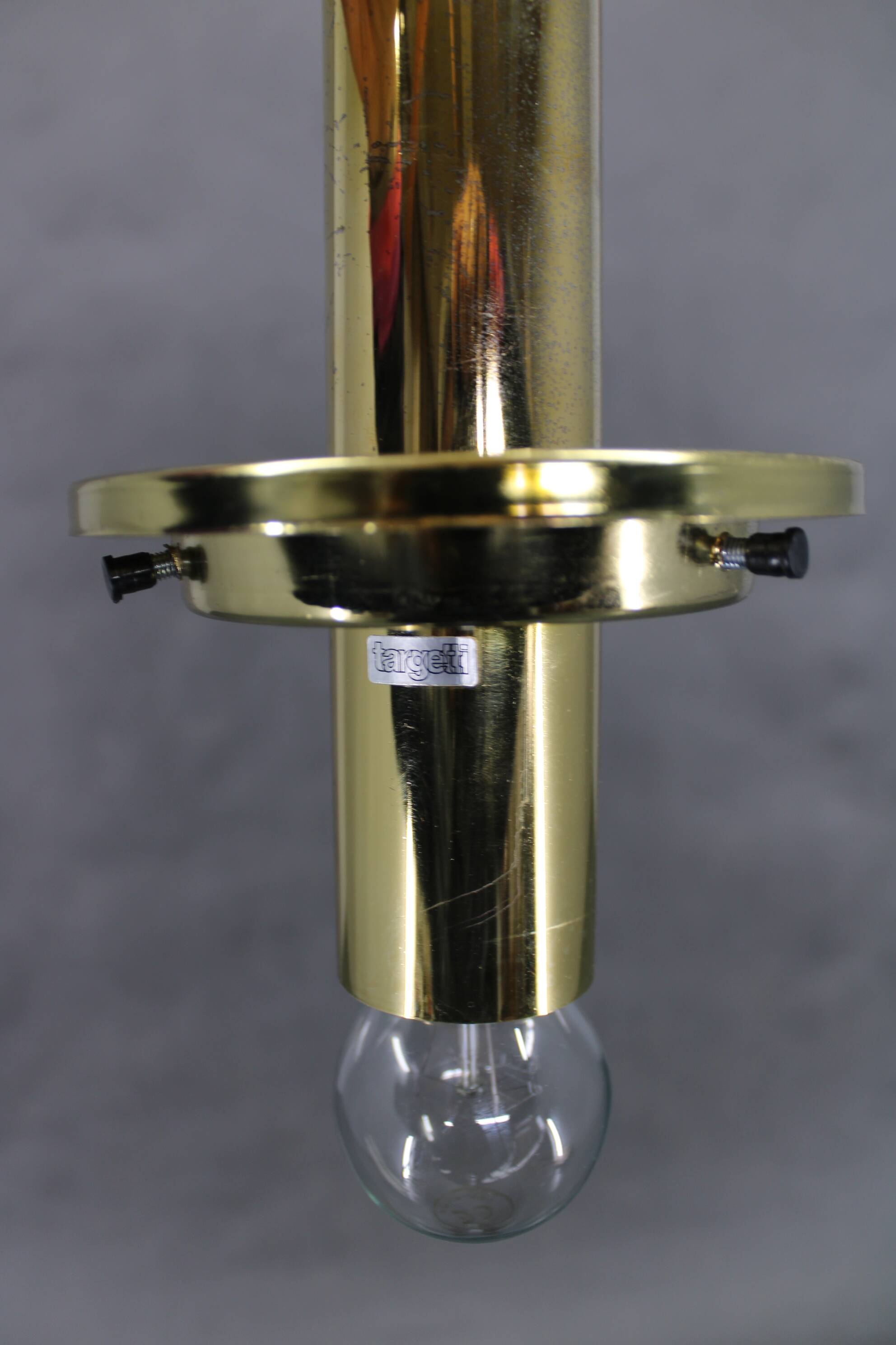 1970s Pendant Glass Light by Targetti , Italy