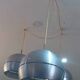 Set of 3 space age pendant lights, 1970s