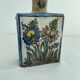 Persian bottle, antique vase with polychrome flower decoration, Kagjar style, antique ceramic