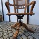 Victorian oak swivel armchair