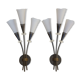 Pair of arum sconces edition Lunel Paris 50s