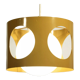 Delmas pendant lamp France 60s openwork yellow sheet & opaline