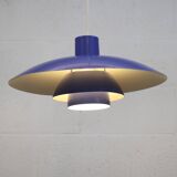 Blue Louis Poulsen PH 4/3 Pendant Lamp: 1970s Scandinavian Design