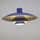 Blue Louis Poulsen PH 4/3 Pendant Lamp: 1970s Scandinavian Design