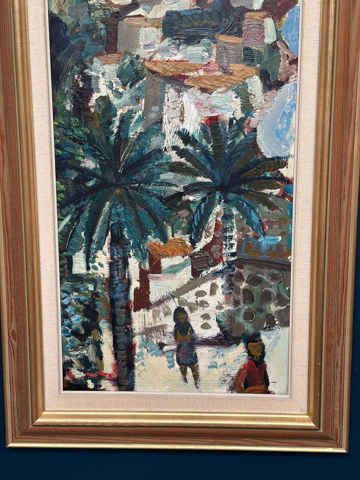 Swedish Oil on Panel – “Southern Village” by Bertil Wahlberg – Signed