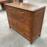 Art deco solid oak chest of drawers