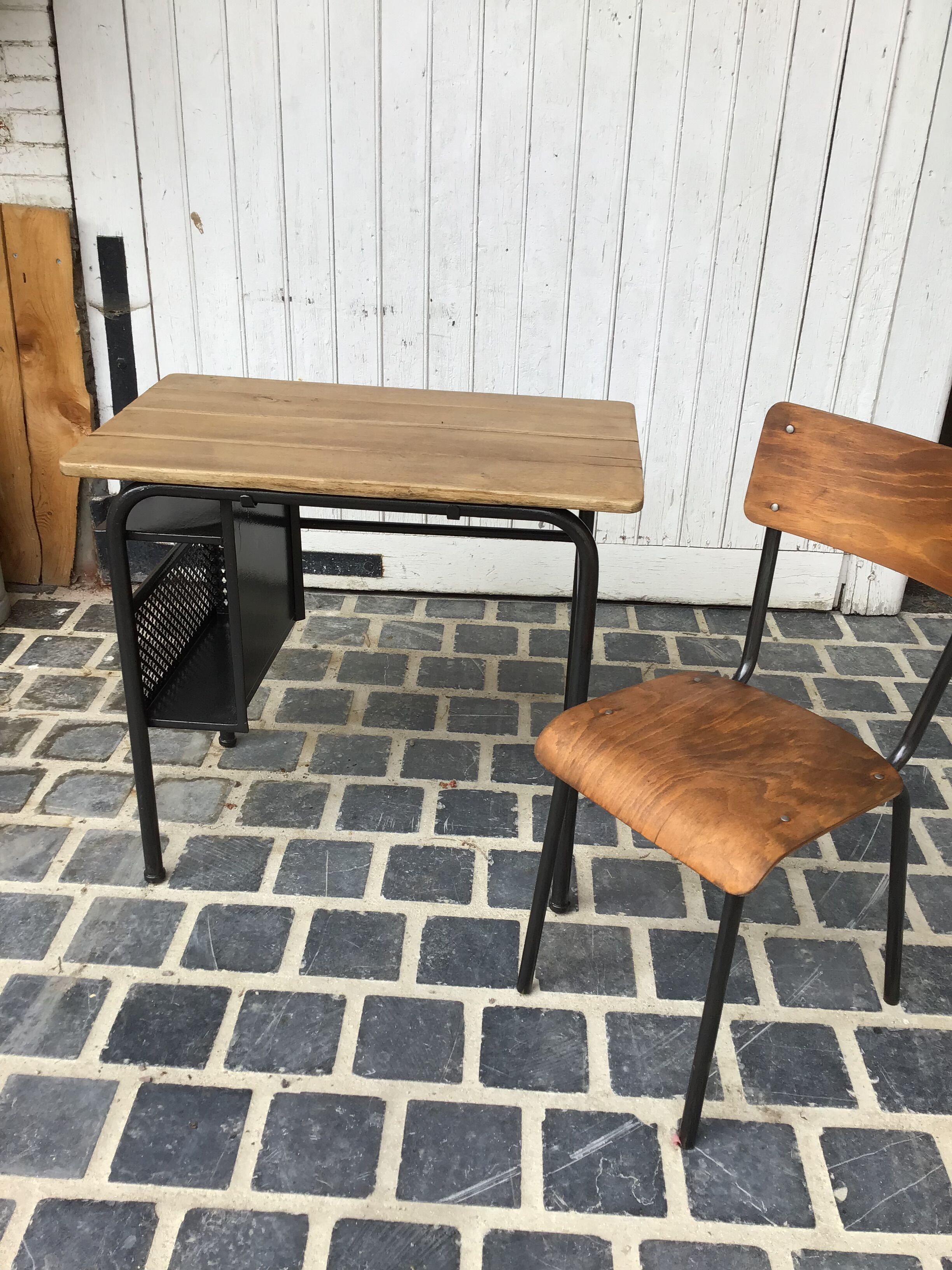 School desk and chair