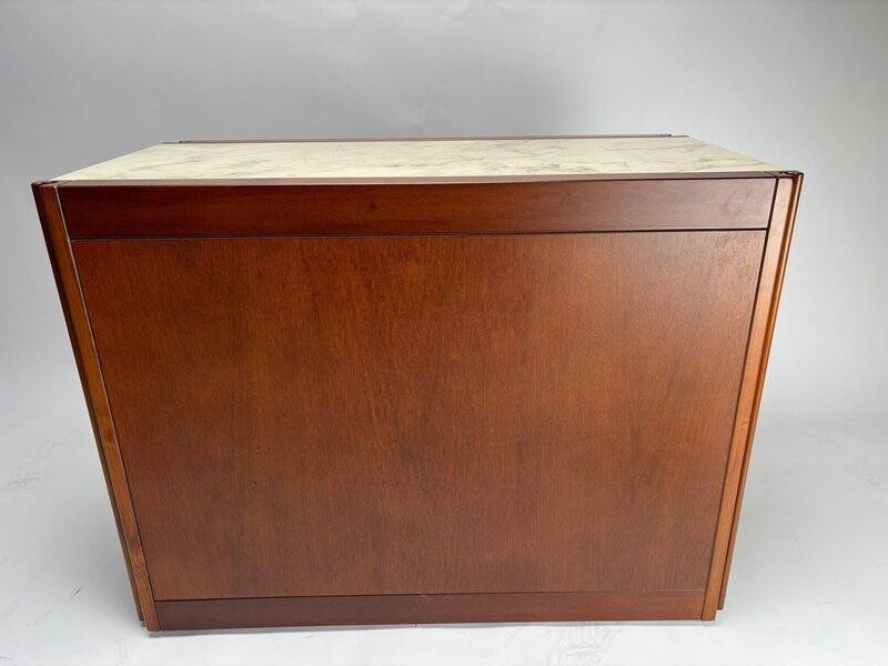 Italian Dry Bar attributed to Angelo Mangiarotti for Molteni in Wood and Marble, 1960s