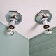Pair of wall sconces/spotlights in chrome metal, Motoko Ishii