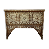 19th century Syrian, mother of pearl inlay marquetry wedding cabinet or chest