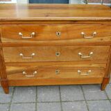 18th-century Louis XVI low walnut commode.