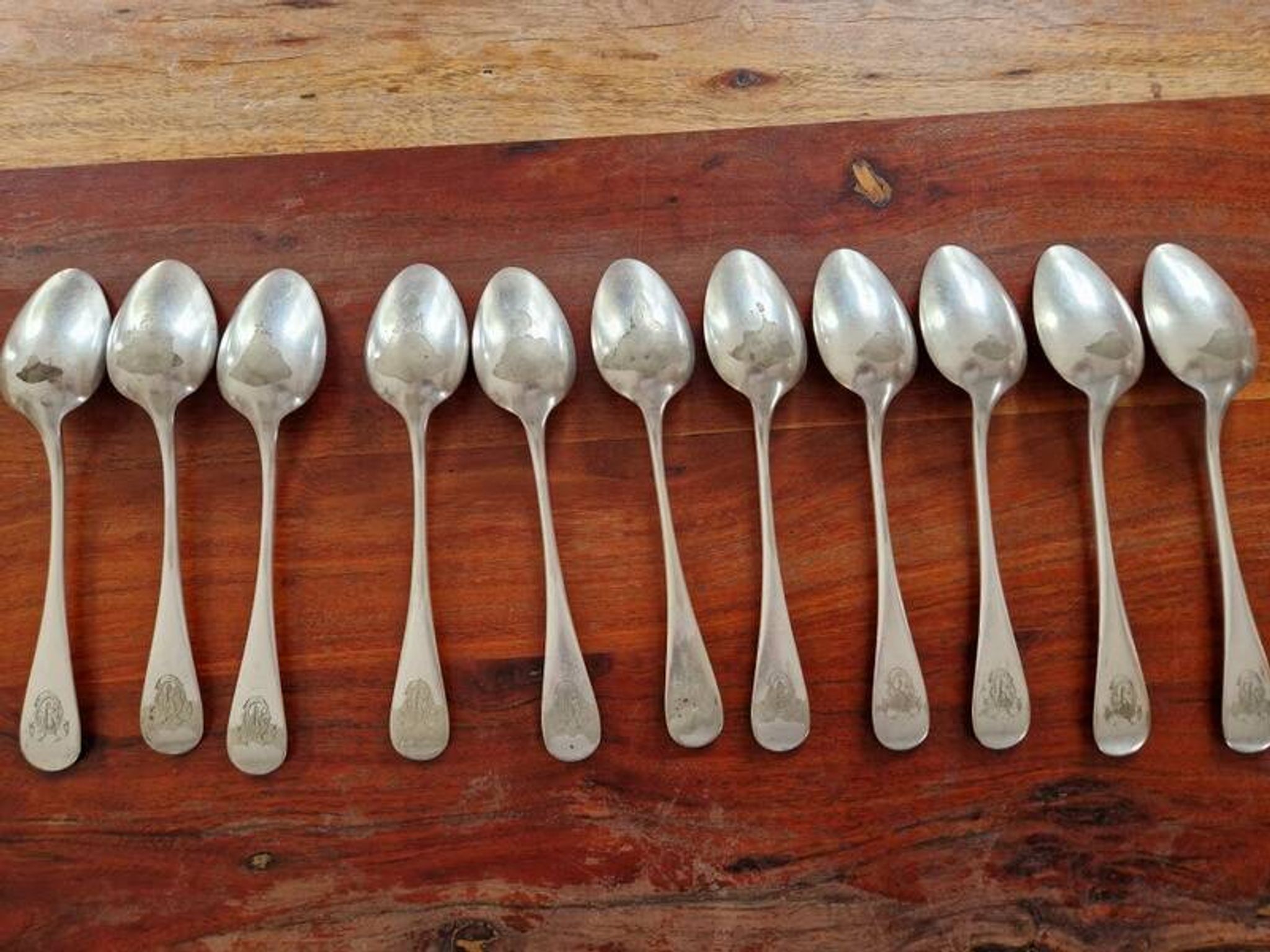 Christofle, Paris - Set of 11 table spoons - Fidélio model
