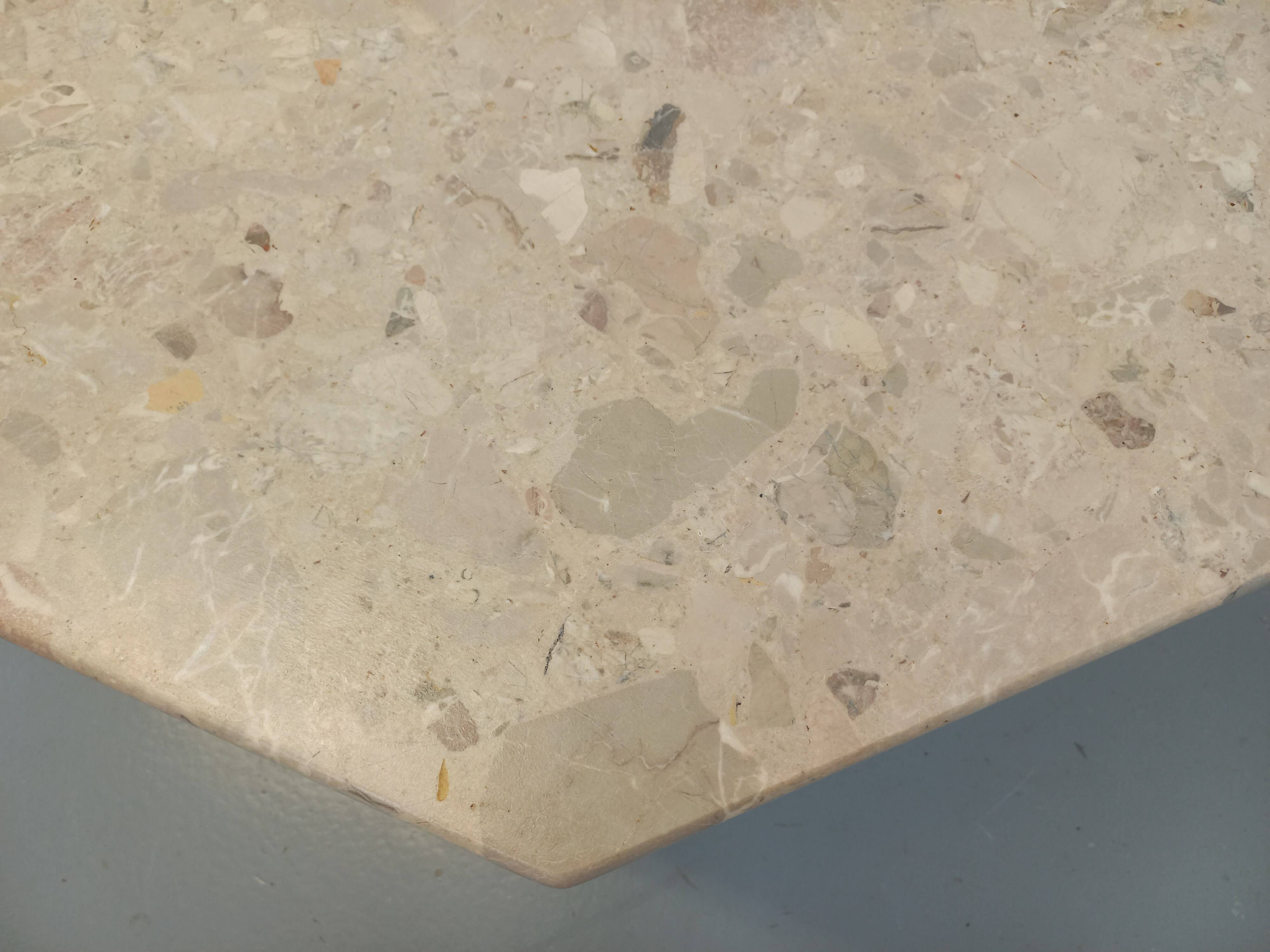 Vintage 70s 80s Octagonal Marble Dining Table