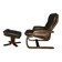 Scandinavian cantilever leather lounge chair and ottoman, 1960s