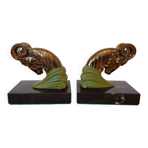 Paire de serre-livres - marbre noir