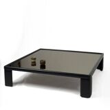 Luigi Massoni for Poltrona Frau, Leather Coffee Table with Mirror Top, 1970