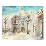 Mid Century Parisian Sacré-Coeur De Montmartre Signed Original Painting