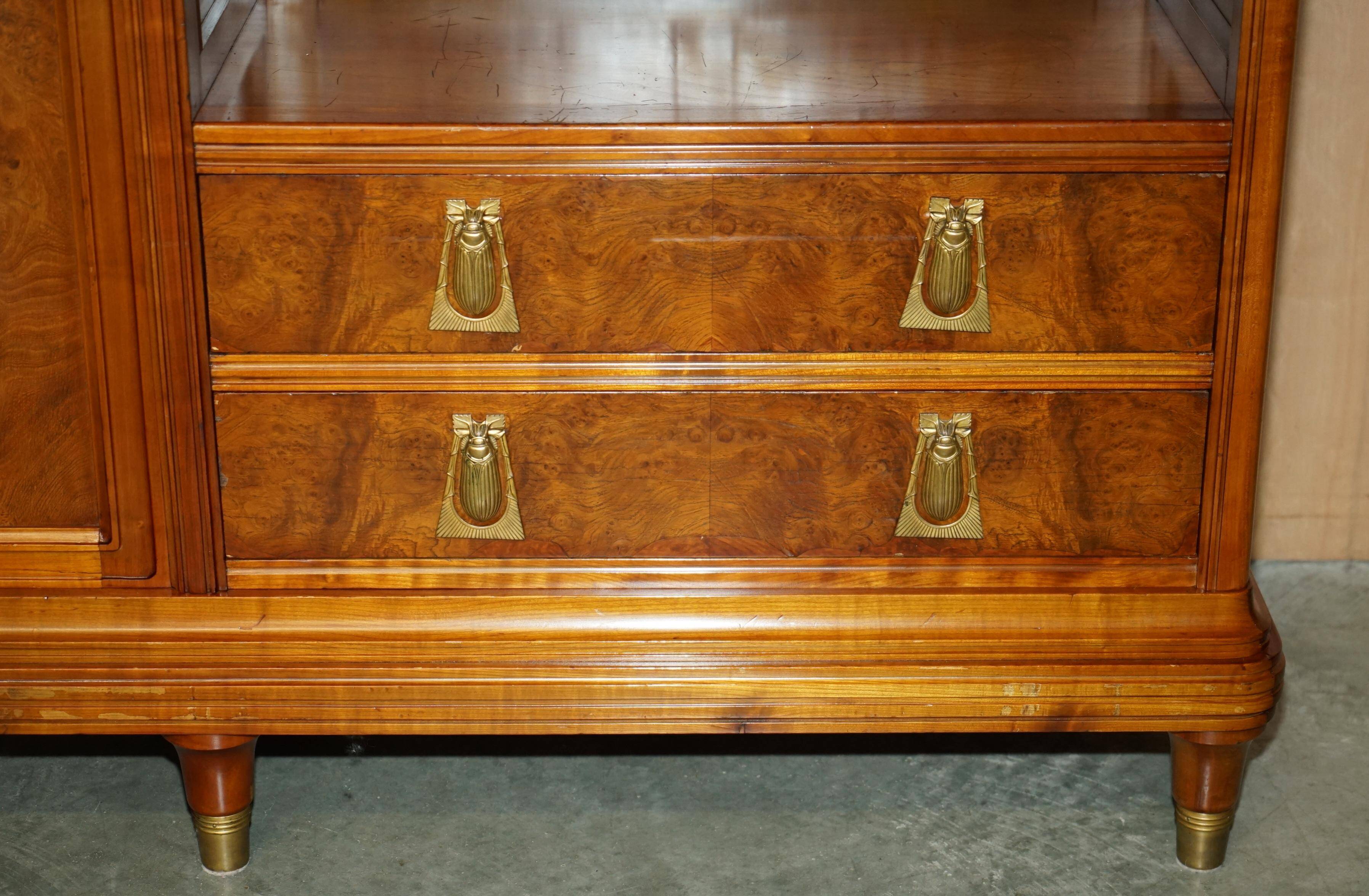Art Nouveau library in burr walnut by Léon Jallot