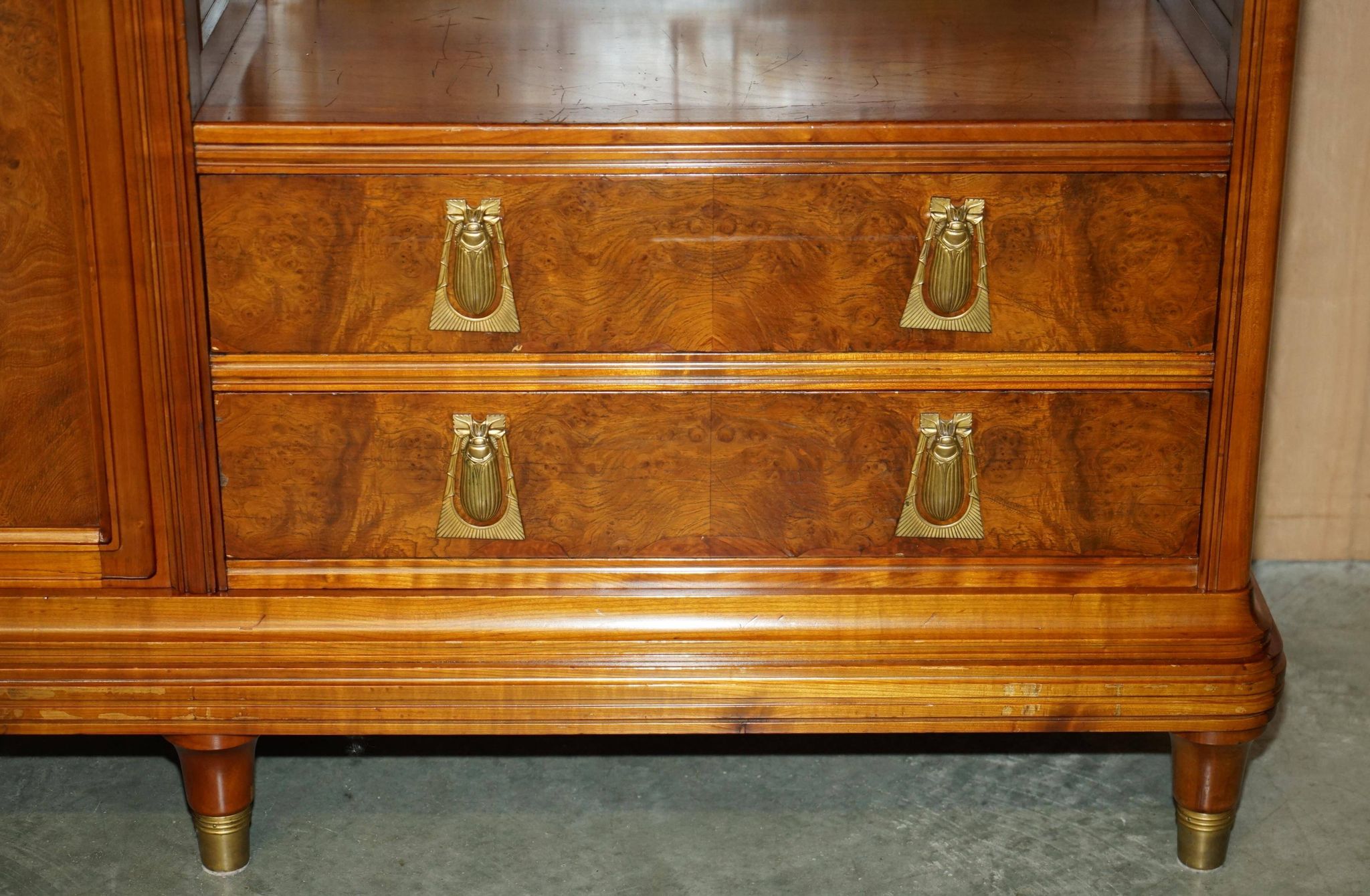 Art Nouveau library in burr walnut by Léon Jallot
