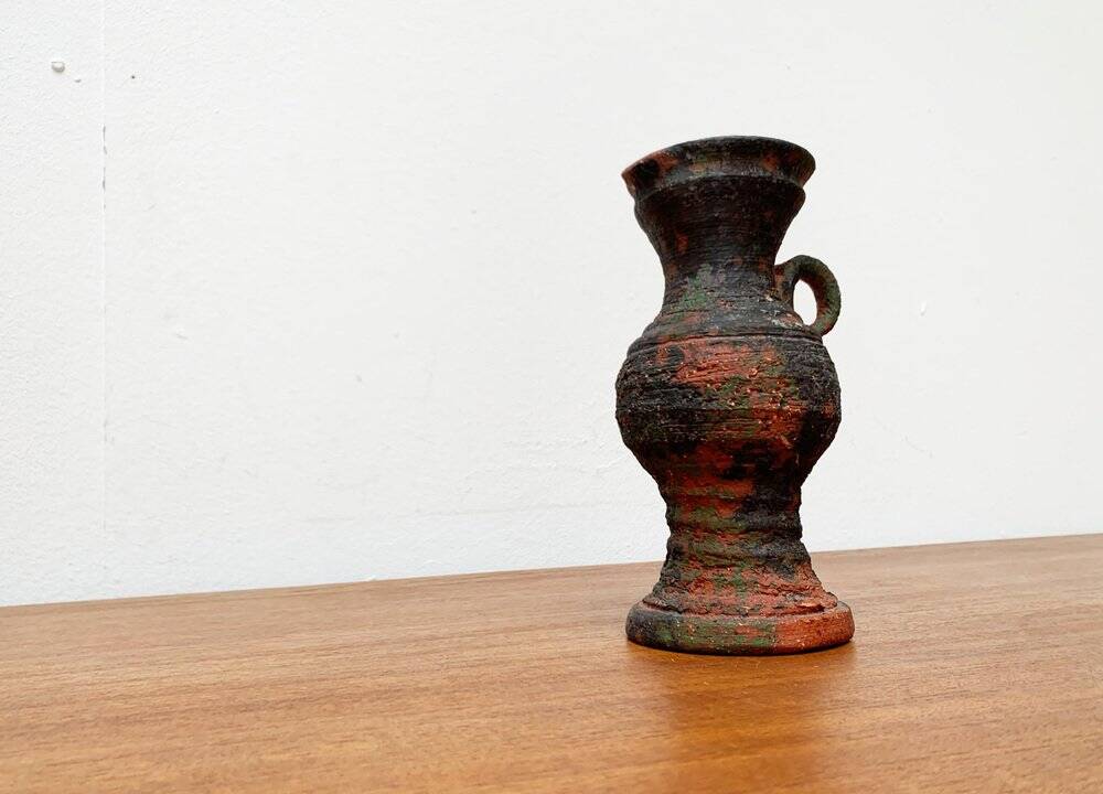 German brutalist carafe vase from the mid-century in the style of Gerhard Liebenthron, 1960s.