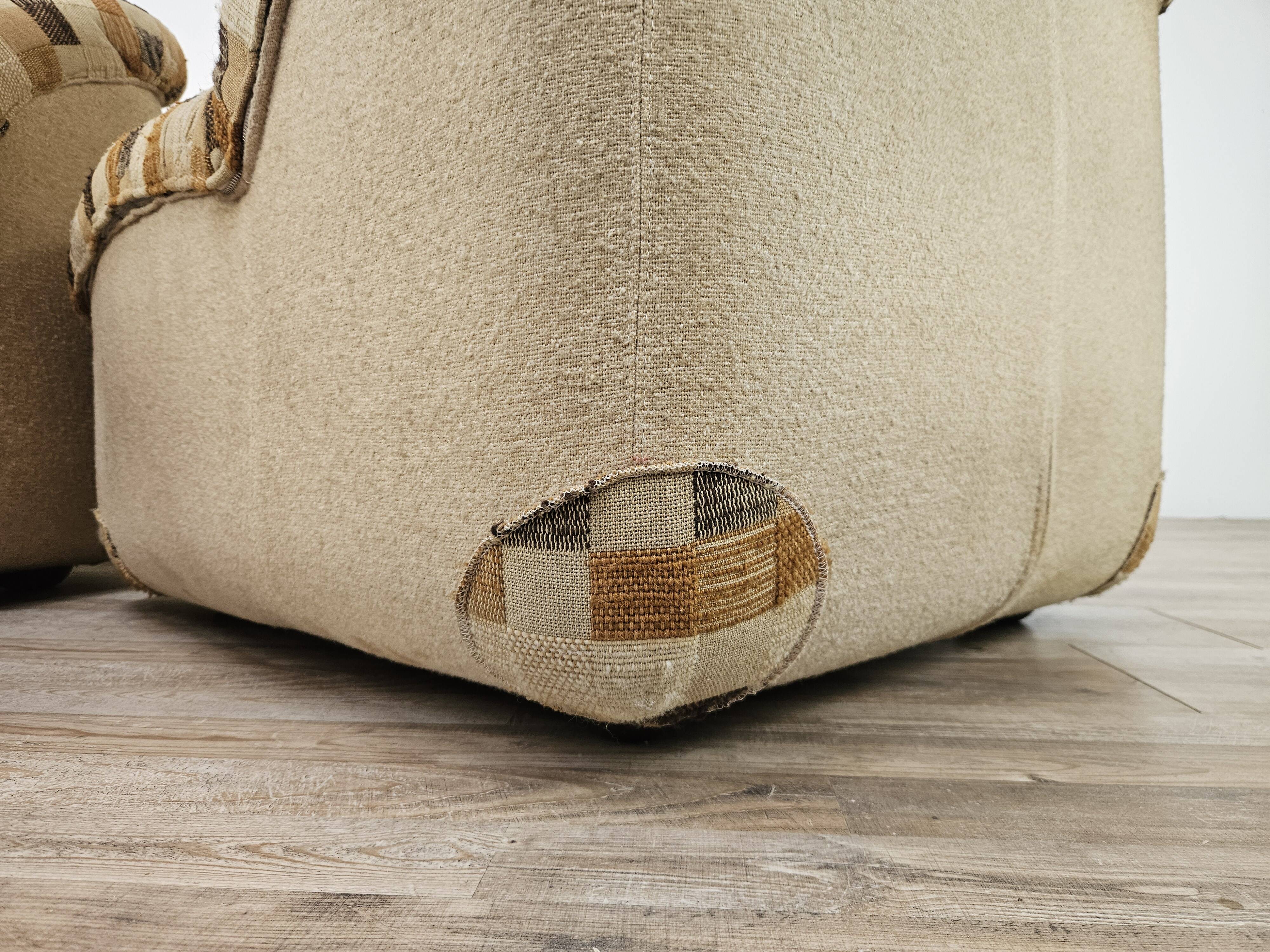 Modular fabric armchairs from the 1970s