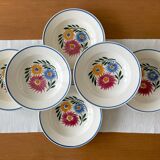 6 old soup plates in Sarreguemines earthenware